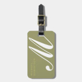 Monogram minimalistisch modern bagagelabel (Voorkant verticaal)