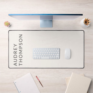 Monogram Minimalistisch Modern Beige Bureaumat