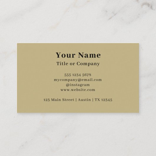 Monogram minimalistisch Modern Black en Tan Visitekaartje (Achterkant)