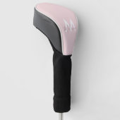 Monogram Minimalistisch modern blush roze Golfheadcover (Schuin)