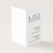 Monogram minimalistisch modern Gewoon wit Visitekaartje (Buitenkant)