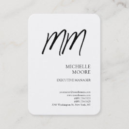 Monogram minimalistisch modern Gewoon wit Visitekaartje