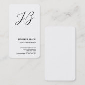Monogram minimalistisch modern Gewoon wit Visitekaartje (Voorkant / Achterkant)