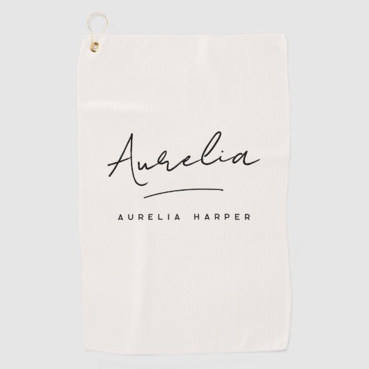 Monogram Minimalistisch Modern Script Vrouwelijk M Golfhanddoek (Voorkant)