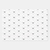 Monogram minimalistisch modern wit inpakpapier vel (Voorkant)