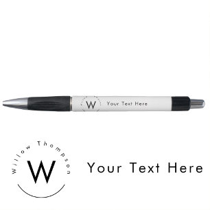 Monogram minimalistisch modern wit pen
