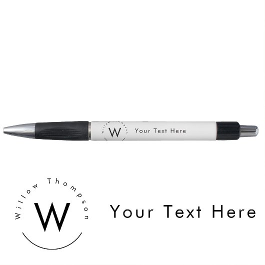 Monogram minimalistisch modern wit pen