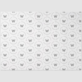 Monogram minimalistisch modern wit tissuepapier