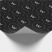 Monogram Minimalistisch Modern Zwart Cadeaupapier (Hoek)