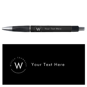 Monogram Minimalistisch Modern Zwart Pen