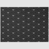 Monogram Minimalistisch Modern Zwart Tissuepapier (Voorkant)