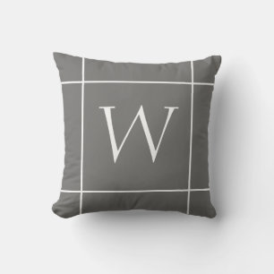 monogram minimalistisch ontwerp aangepast kussen w