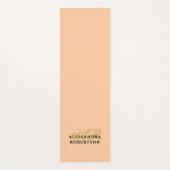 Monogram Minimalistisch Perzik Goud Initialen Zwar Yogamat (Voorkant)