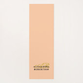 Monogram Minimalistisch Perzik Goud Initialen Zwar Yogamat (Achterkant)