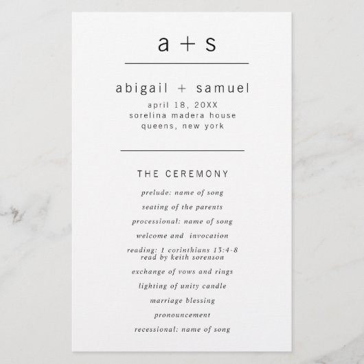 Monogram minimalistisch programma voor begrotingsw flyer (Voorkant)