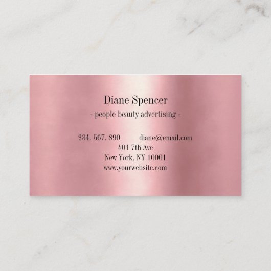 monogram , minimalistisch rogesold zwarte business visitekaartje (Achterkant)