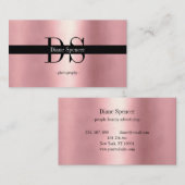 monogram , minimalistisch rogesold zwarte business visitekaartje (Voorkant / Achterkant)