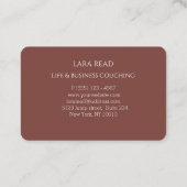 Monogram, minimalistisch roodbruin Business Visitekaartje (Achterkant)
