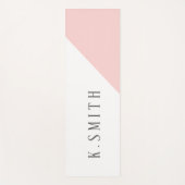 Monogram minimalistisch wit en roze geometrisch yogamat (Voorkant)