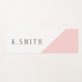 Monogram minimalistisch wit en roze geometrisch yogamat (Voorkant (horizontaal))