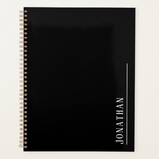 Monogram minimalistisch zwart planner (Voorkant)