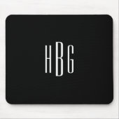 Monogram minimalistisch zwart wit Initiaal Muismat (Voorkant)