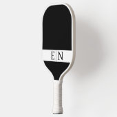 Monogram Minimalistisch Zwart Wit Pickleball Paddle (Links)
