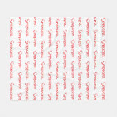 Monogram minimalistische aangepaste naam fleece deken (Voorkant (Horizontaal))