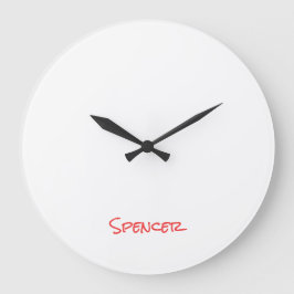 Monogram minimalistische aangepaste naam grote klok