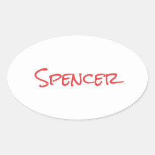 Monogram minimalistische aangepaste naam  ovale sticker