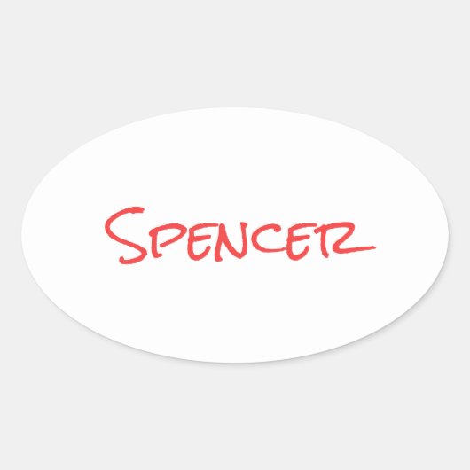 Monogram minimalistische aangepaste naam ovale sticker (Voorkant)