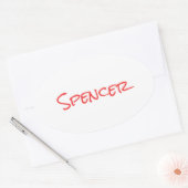 Monogram minimalistische aangepaste naam ovale sticker (Envelop)