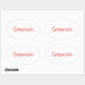 Monogram minimalistische aangepaste naam ovale sticker (Vel)