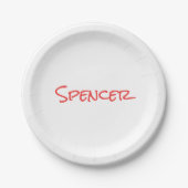 Monogram minimalistische aangepaste naam papieren bordje (Voorkant)