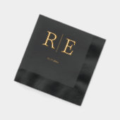 Monogram minimalistische bruiloft folie servetten (Links)