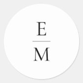 Monogram minimalistische bruiloft Sticker (Voorkant)