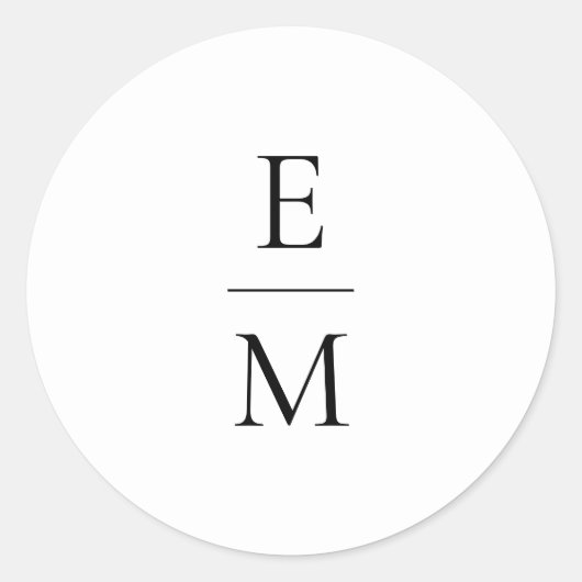 Monogram minimalistische bruiloft Sticker (Voorkant)
