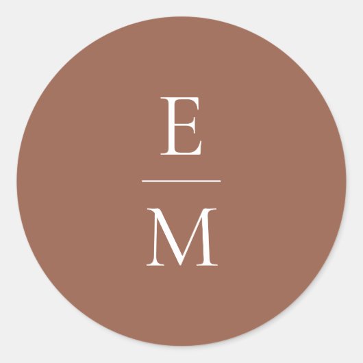 Monogram minimalistische bruiloft Sticker (Voorkant)