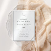 Monogram minimalistische bruiloft uitnodiging