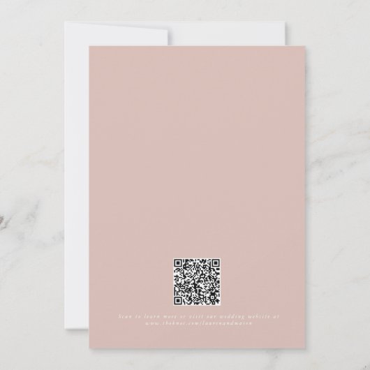 Monogram minimalistische bruiloft uitnodiging (Achterkant)