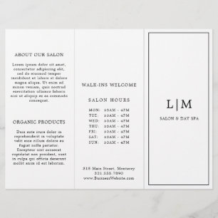 Monogram Minimalistische Business Trifold Brochure