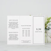 Monogram Minimalistische Business Trifold Brochure (Staand voorkant)