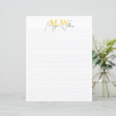 Monogram Minimalistische Chic Naam Briefpapier (Staand voorkant)