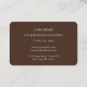 Monogram, minimalistische donkerbruine business visitekaartje (Achterkant)