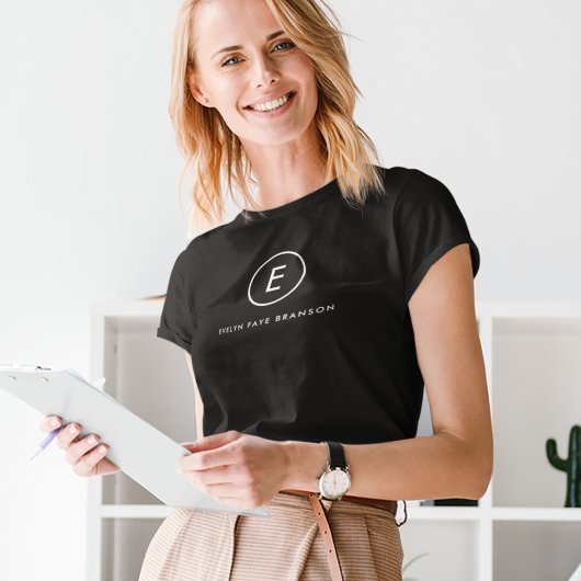 Monogram Minimalistische eenvoudige Initiaal naam T-shirt