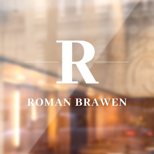 Monogram | Minimalistische Elegante Moderne Naambo Raamsticker (Vel 2)