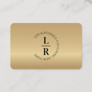 Monogram, minimalistische gouden zaken visitekaartje