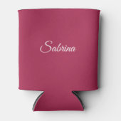 Monogram minimalistische kersroze roze blikjeskoeler (Voorkant)