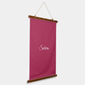 Monogram minimalistische kersroze roze hangend wandkleed (Gebogen)