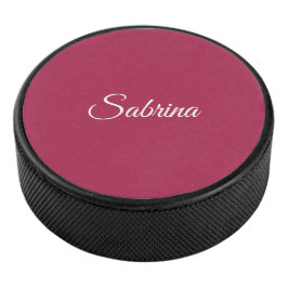 Monogram minimalistische kersroze roze hockey puck